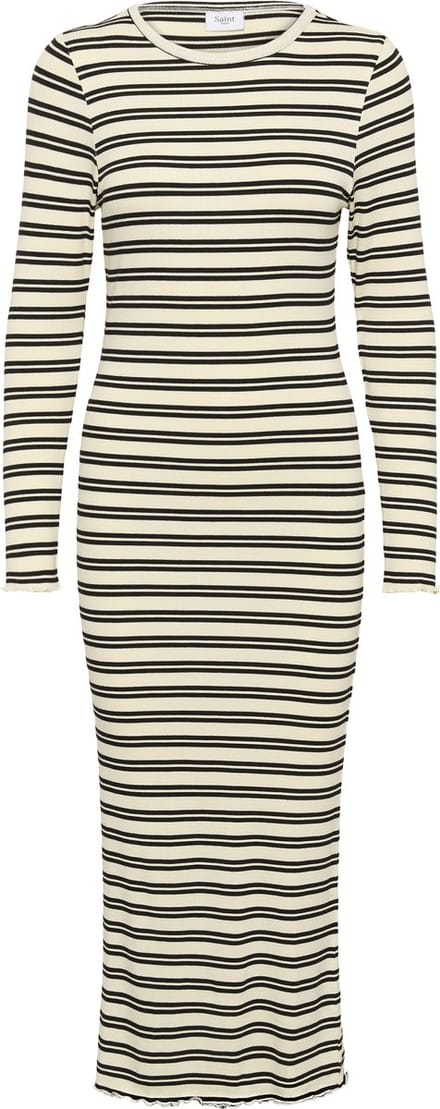 Saint Tropez OlaliaSZ LS Dress Dames Jurk - Ice Black Stripe