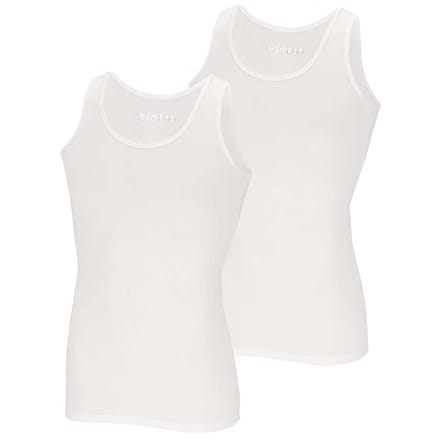 Bamboo - Hemden Heren - Onderhemd Heren - 2-pack - Wit - M - Tanktop Heren - Singlet Heren - Bamboe - Apollo