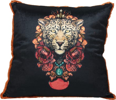 Wants&Needs Kussen Leopard Velvet Oranje 43 X 43