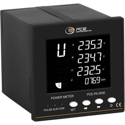 PCE Instruments Power Analyzer Netwerkanalyser 3-fasig, 1-fasig Energiemetingen, Grafisch display