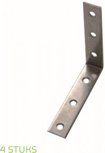 WAELBERS stoelhoek | RVS | 80 x 80 x 20 mm | 2 mm dik | 4 STUKS