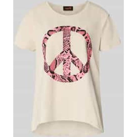 Relaxed fit T-shirt met motiefprint model 'Peace'