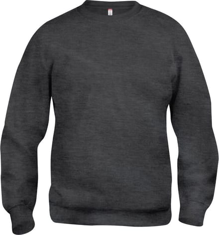 Clique Basic Roundneck 021030 - Antraciet Melange - 3XL