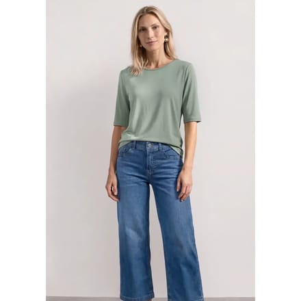 Basic Shirt met ronde hals in Unifarbe