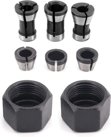 6-delige Set Router Bit Spantang Klemadapter voor Graveermachine en Trimmachine (6mm, 8mm)