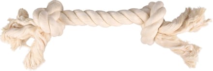 Flamingo - Hondenspeelgoed Cotton Flos Jack met 2 Knopen - Wit - 35 cm