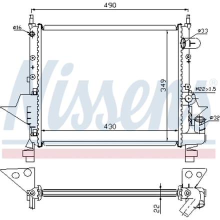 Radiator, motorkoeling NISSENS 63949