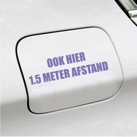 Bumpersticker - Ook Hier 1,5 Meter Afstand - 4,2 X 14,8 - Paars