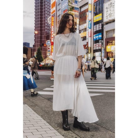 Mikuta The White Long Ruffle Dress Größe: M | Maxikleider Outlet | Damen | Weiß