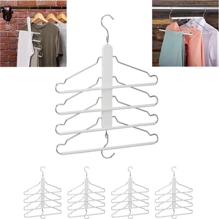 5x ruimtebesparende kledinghangers - multi kleerhanger - broekhanger - broeklat