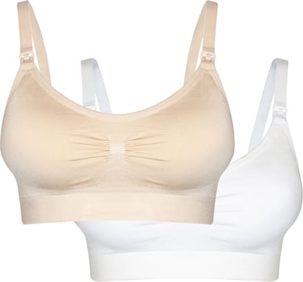 MAGIC Bodyfashion Mama Comfort Nursing Bra (2-pack) Dames Latte & Wit - Maat S