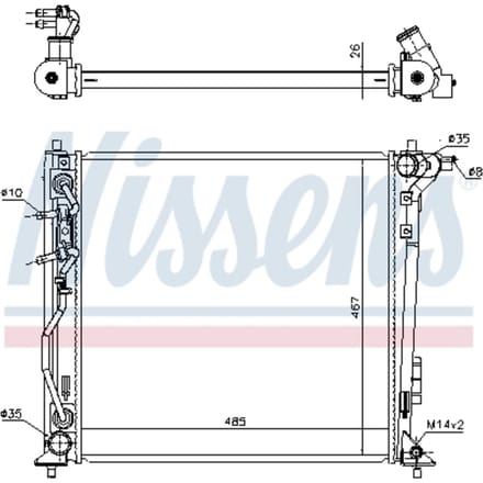 Radiator, motorkoeling NISSENS 606606