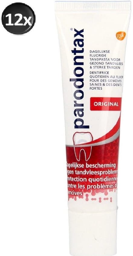 Parodontax Tandpasta Fluoride Mini - Voordeelverpakking 12x20ml (Oude Formule)