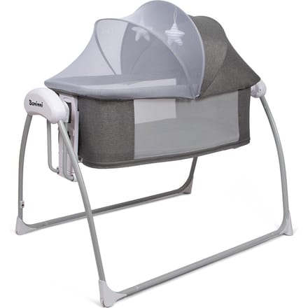 Baninni 4-in-1 Elektrische Schommelwieg met Co-Sleeper & Boxfunctie Coco Grijs