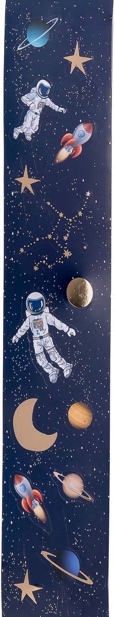 ARTYFETES - 56 astronautenstickers op rol 2 tot 5 cm, ruimteversiering