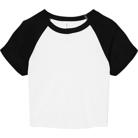 Bella+Canvas Women´s Micro Rib Raglan Baby Tee BL1201 - White/Black - M