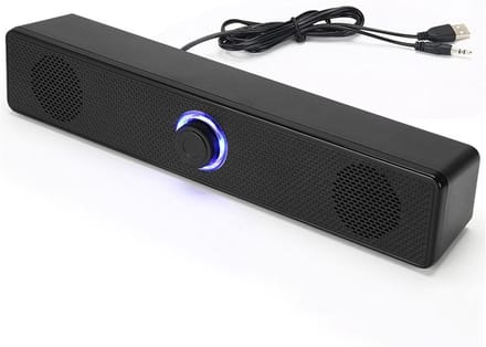 Computerluidsprekers - Desktop soundbar - Muziek luisteren - Hifi stereogeluid - 315 cm lengte - Zwart
