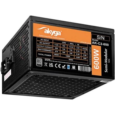 Akyga PC-netvoeding 600 W ATX 80 Plus