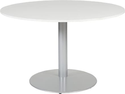 Vergadertafel - Linesto 120 rond wit - zwart frame