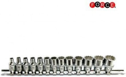 FORCE 1/4" Doppenset 12 kant / 4 t/m 14mm - op rail | 2133