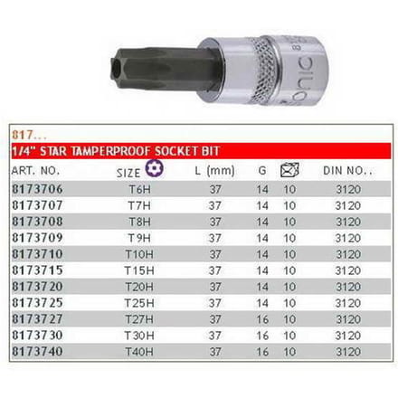 Sonic Torx Sabotagebit Dop 1/4" T25H 37mm