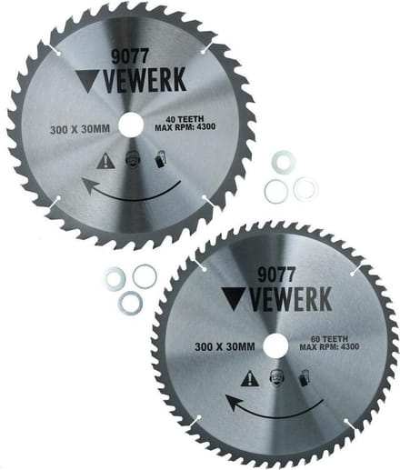 TCT cirkelzaagblad 300 mm 2-stuks 40 + 60 tands