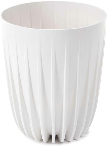 HowHomely Stripped Eco Serie - Witte Recyclaged Pot - UV-bestendig - Inclusief Inzetstuk