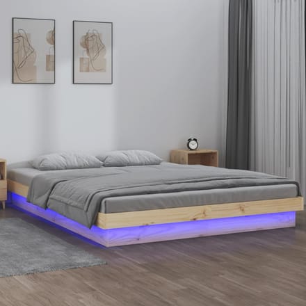 vidaXL - Bedframe - LED - massief - hout - 120x190 - cm