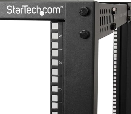 StarTech 25U Open Server Rack Kast - Instelbare Diepte, Zwenkwielen en Kabelhaken