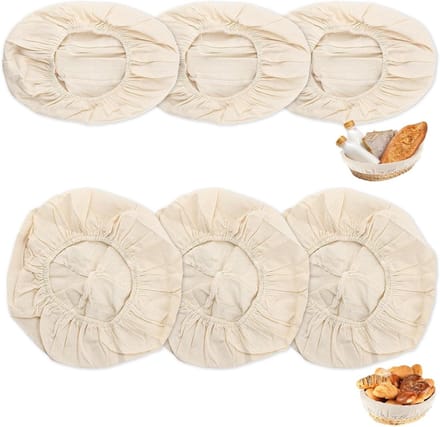 Solidchoice - Set van 6 Linnen Inleggers voor Broodmand