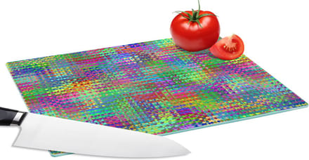 Glazen Snijplank - 28x20 - Psychedelic - Patronen - Regenboog - Snijplanken Glas