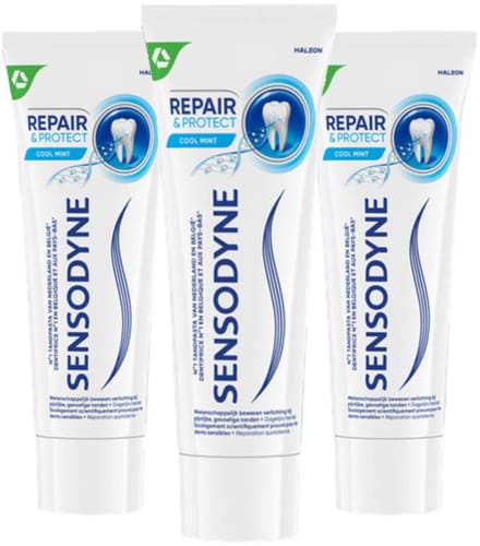 Sensodyne - Tandpasta Repair & Protect Cool Mint - 3 x 75 ml - Voordeelverpakking