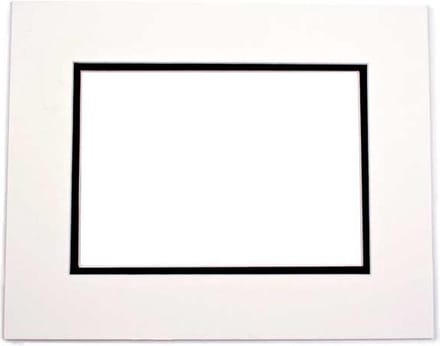Passepartout Dubbeldik Ivoor/Zwart 20,3x25,4cm (10 stuks)