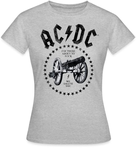 AC/DC For Those About To Rock Logo Met Kanon T-Shirt Dames