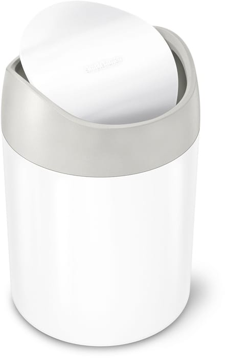 Simplehuman Tafelafvalbakje van 1,5 Liter - Wit Roestvrij Staal
