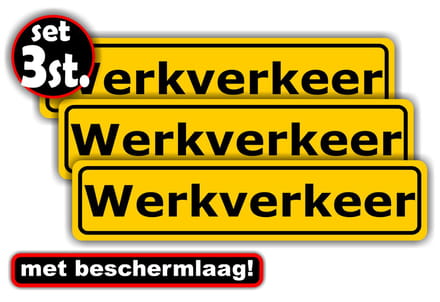 Jerma - Werkverkeer - Sticker set 3 stuks - weerbestendig - Krasbestendig