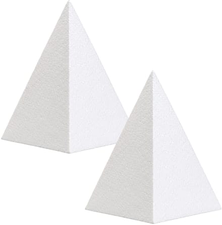 Piepschuim vormen - piramide - 2x - H30 x D14 cm - styropor hobby / DIY vorm - basis knutselfiguren