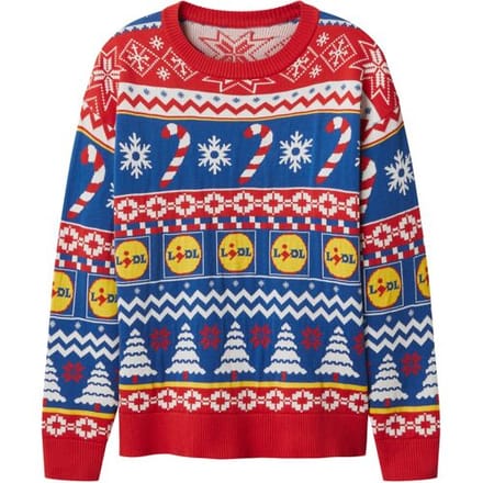 Lidl Dames kersttrui (Rood/wit/blauw, S (36/38))