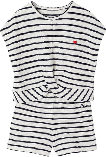 Vertbaudet Set voor meisjes, t-shirt en short van fantasie breisel
