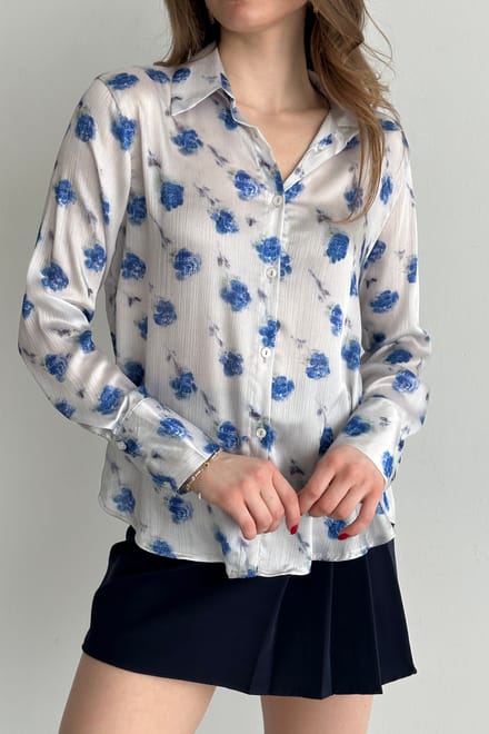 Bloemenprint Overhemd met Knopen