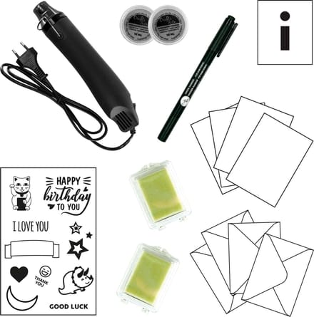 Crafts&Co Embossing Stempelset Volledig - Embossingpen Set - Stansmachine - Embossing Machine Volwassenen