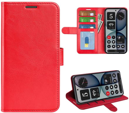MobyDefend Hoesje - Geschikt voor Nothing Phone (4a) Pro - Wallet Book Case (Sluiting Achterkant) - Rood