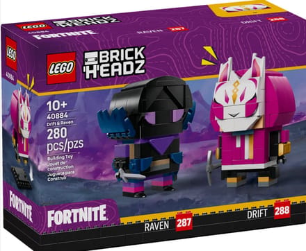 LEGO Fortnite Brickheadz 40884 - Drift en Raven figuren