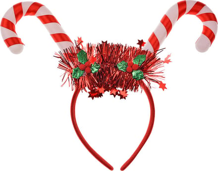 Clayre & Eef Kerst Haarband 28x3x23 cm Rood Kunststof Zuurstok Kerst