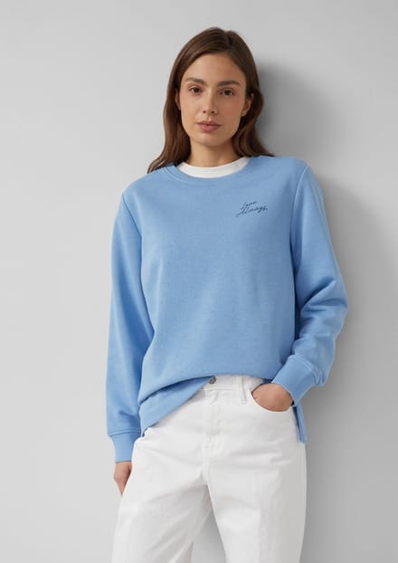 Sweatshirt met print op de rug en langere achterkant dames s.Oliver