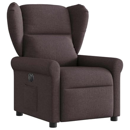 vidaXL - Fauteuil - verstelbaar - elektrisch - stof - donkerbruin