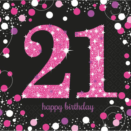 Amscan by Riethmuller - Riethmüller - Servetten - Sparkling Celebrations - 21 Pink (16 stuks)