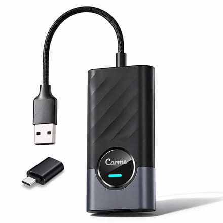 CarMe 2-in-1 CarPlay Dongle PLUS - Met Extra Apps - Ondersteunt Youtube & Netflix - Draadloos CarPlay & Android Auto - CarPlay Adapter - Android Auto Dongle - Zwart