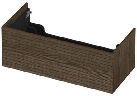 INK - Onderkast 1 Lade Push 2 Open Horizontaal Gefreesd Bestaande Uit - 1000x450x376 Mm - Massief Eiken Charcoal