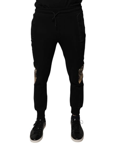 Casual Joggers met Luipaardprint en Zijkantstrookbroek